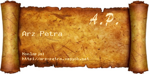 Arz Petra névjegykártya
